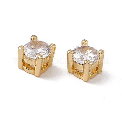 Стойки обшивки латунь кубического циркония бусы KK-C007-44G-1