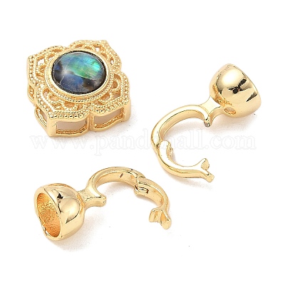 Застежки-защелки из натуральной латуни и ракушки пауа KK-U059-29G-1