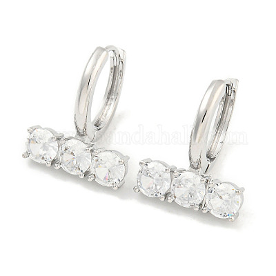 Латунные стеклянные серьги EJEW-S228-06P-1