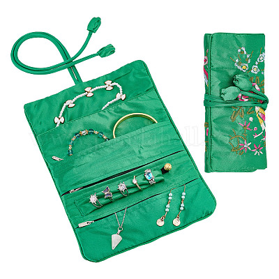 2 шт. ретро прямоугольные шелковые мешочки на молнии в рулоне ABAG-GO0001-02D-1