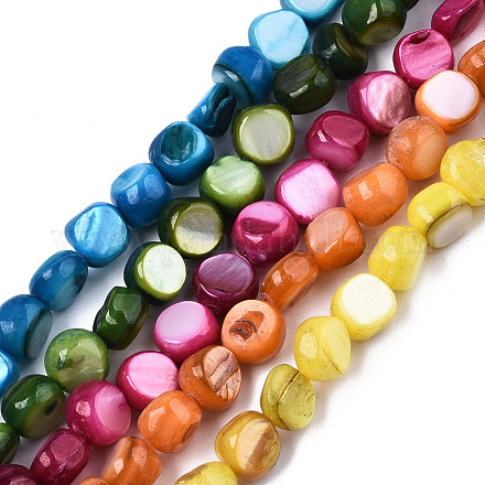 Eau douce naturelle de coquillage perles brins SHEL-S276-110A-M-1