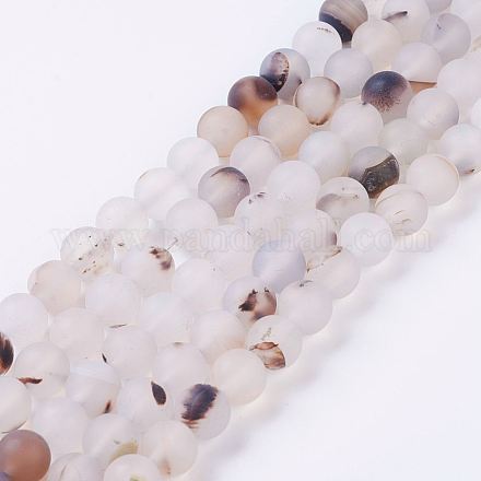 Chapelets de perles d'agate naturelle G-J376-07-8mm-1