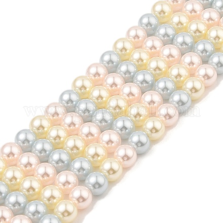 Выпечка окрашены перламутровый стекла жемчужные нити круглый шарик PEAR-H019-02C-09-1