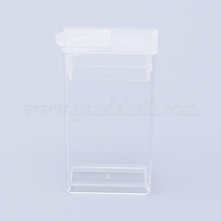 プラスチックビーズ収納ケース  フリップトップビーズ収納  シードビーズ収納ボックス  長方形  透明  5x2.7x1.2cm  穴：9x10mm  容量：10ml（0.34fl.oz） CON-R010-03-1