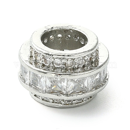 Реечное покрытие латунь микро паве прозрачный кубический цирконий европейские бусины KK-G501-05P-1