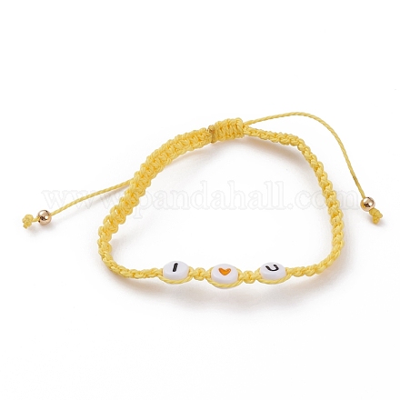 Bracelets de perles tressées en cordon de polyester ciré réglable BJEW-JB05846-02-1