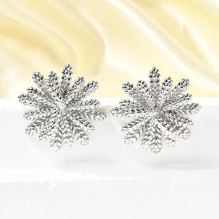 Серьги-гвоздики в виде цветка из латуни EJEW-H171-02A-P-1