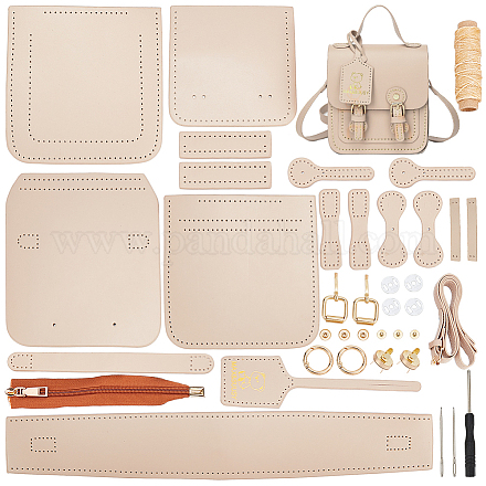 Kit de fabrication de sac à bandoulière pour femme en cuir PU à coudre bricolage DIY-WH0386-86C-1