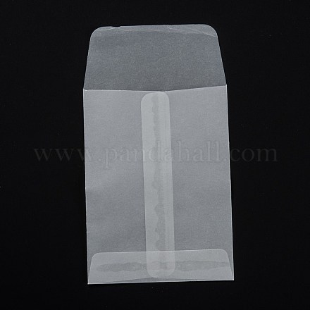長方形の半透明のパーチメント紙バッグ  ギフトバッグやショッピングバッグ用  透明  125mm  バッグ：95x70x0.4mm CARB-A005-01D-1