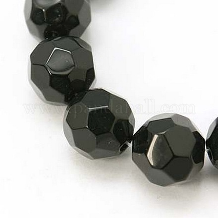 Faceted Glass Round Beads Strands X-GF12mmC27Y-1