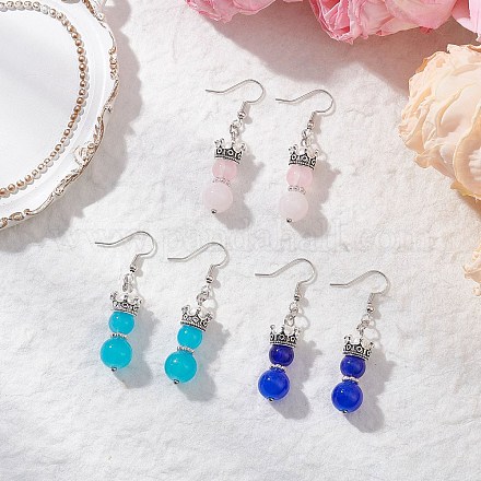 3 пара серег-подвесок из искусственного нефрита EJEW-JE06619-1