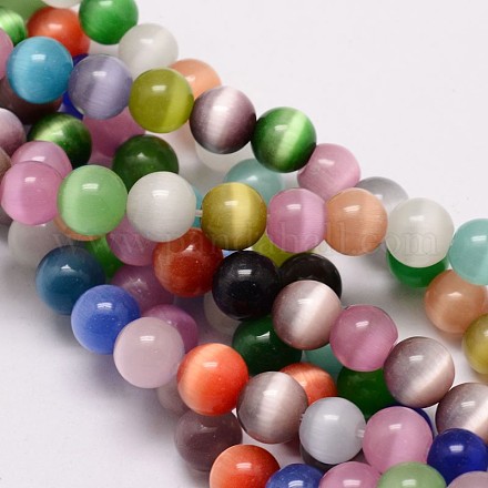 Chapelets de perles d'œil de chat X-CE-M011-10mm-C-1