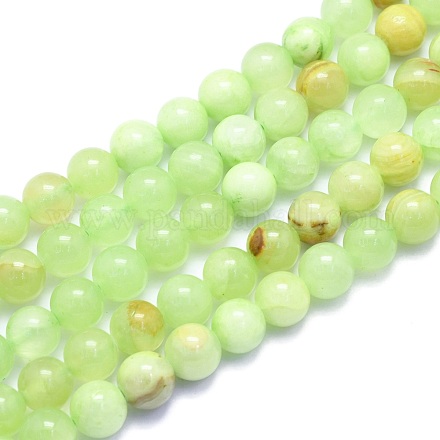 Chapelets de perles de jade blanche naturelle G-K310-C14-10mm-1