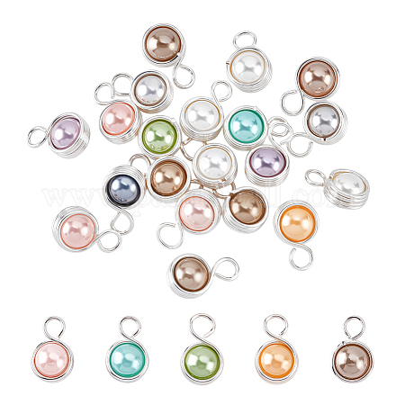 20 шт. подвески из круглой медной проволоки с ракушками и жемчугом PALLOY-PHE00006-1