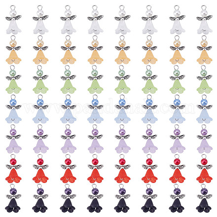 56 шт. 8-х цветные подвески из искусственного жемчуга PALLOY-HY00088-1