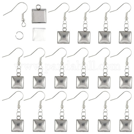 Наборы для самостоятельного изготовления квадратных сережек-подвесок DIY-FS0009-17-1