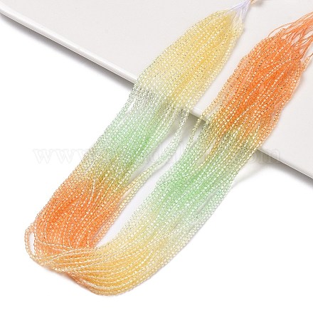 Transparent Gradient Color Glass Beads Strands GLAA-G101-2mm-05-1