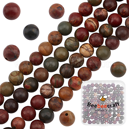 Beebeecraft 136Pcs 6mm Natural Stone Beads Picasso Jasper Round Loose Gemstone Beads Energy Stone for Bracelet Necklace Jewelry Making G-BBC0001-03A-1