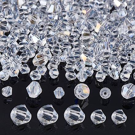 10 brins 2 brins de perles de verre de galvanoplastie transparentes de style EGLA-SZ0001-37B-1