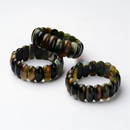 Bracelets extensibles avec perles en agate naturelle BJEW-G497-02-1