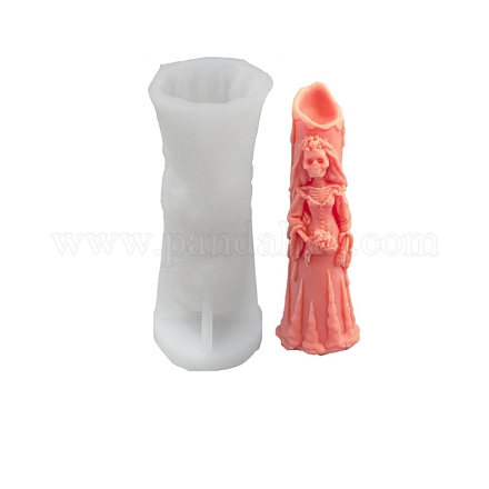 Candela a forma di sposa fantasma a tema halloween fai da te stampi in silicone DIY-D057-05A-1
