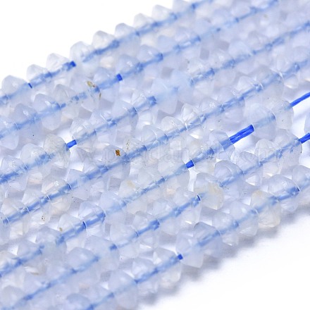 Chapelets de perles en agate avec dentelle bleue naturelle G-F686-24-1