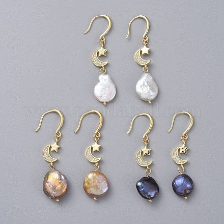 Ensembles de boucles d'oreilles pendantes en perles baroques naturelles keshi EJEW-JE03826-1