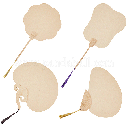 4 шт. 4 стиля бумажных вееров AJEW-GF0011-45B-1