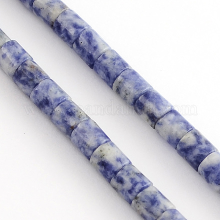 Fili di perle di diaspro macchia blu naturale G-R187-06-1