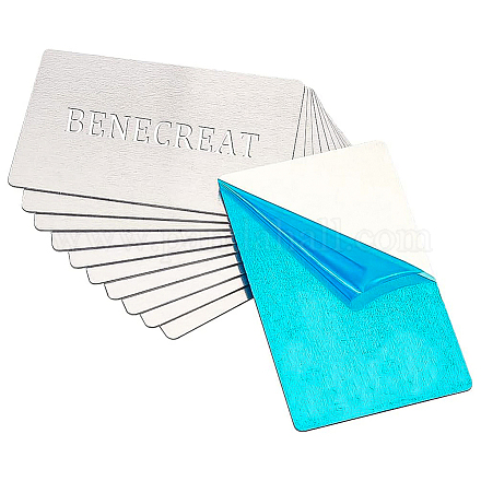 Benecreat 12 шт. прямоугольные пустые визитные карточки из алюминиевого сплава AJEW-BC0001-73P-1
