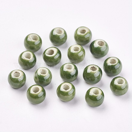 Perles en porcelaine manuelles PORC-D001-8mm-11-1