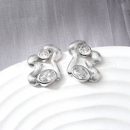 Серьги-гвоздики из циркония EJEW-V011-06P-1