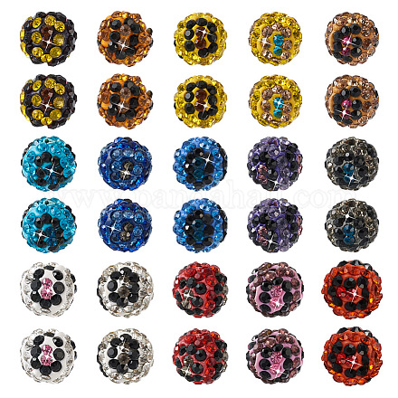 Mega pet 60pcs 15 couleurs perles de strass en argile polymère RB-MP0001-01-1