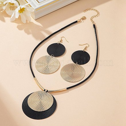 Комплект из плоского круглого сплава с подвеской и серег FS-WGFADC7-03-1