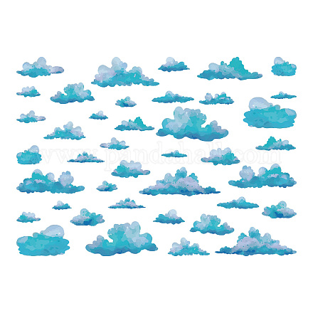 塩ビウォールステッカー  壁飾り  雲模様  740x290mm  2個/セット DIY-WH0228-600-1