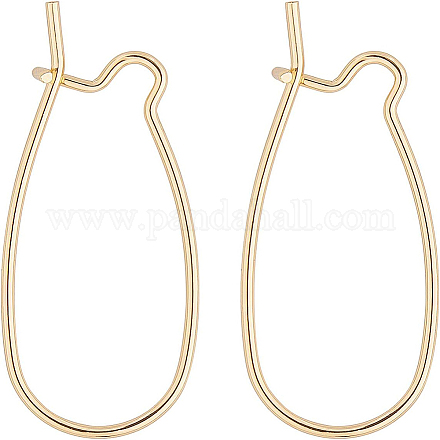 BENECREAT 30PCS 18K Gold Plated Kidney Earring Hooks Kidney Ear Wires for DIY Jewelry Making KK-BC0005-27G-1