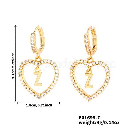 Латунные серьги-кольца в форме сердца BR9605-9-1