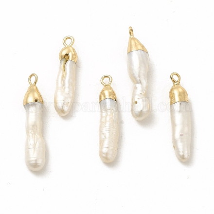 Pendenti di perle keshi naturali barocche PEAR-P004-09KCG-1