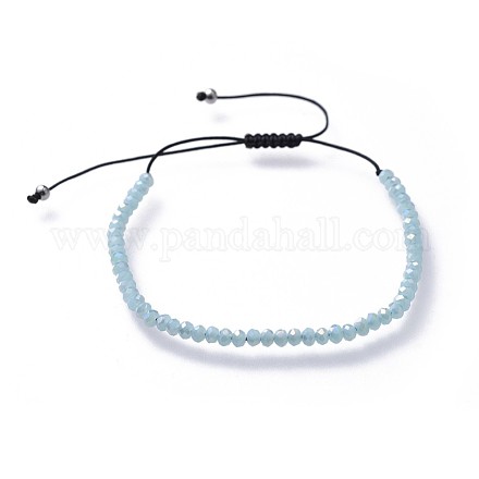 Verstellbare Glasperlenarmbänder mit galvanischer Beschichtung BJEW-JB04588-08-1