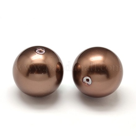 Half Drilled Round Shell Pearl Beads BSHE-M002-20mm-01-1