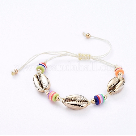 (vente d'usine de fêtes de bijoux) bracelets de perles tressées avec cordon de fil de nylon BJEW-JB05074-05-1