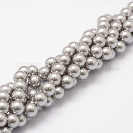 Shell Pearl Beads Strands X-BSHE-L026-05-6mm-1