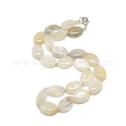 Collane di perline naturali in agata bianca NJEW-S402-05-1