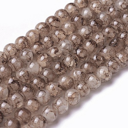 Chapelets de perles en verre peint par pulvérisation GLAA-A038-C-56-1