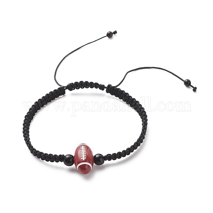 Bracelet de perles tressées en acrylique BJEW-JB08552-05-1
