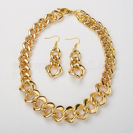 CCB Plastic Jewelry Sets for Women: Earrings & Necklaces SJEW-JS00689-1
