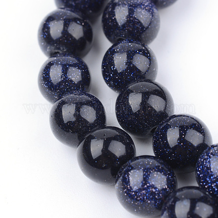 Chapelets de perles en pierre d'or bleue synthétique X-G-Q462-4mm-28-1