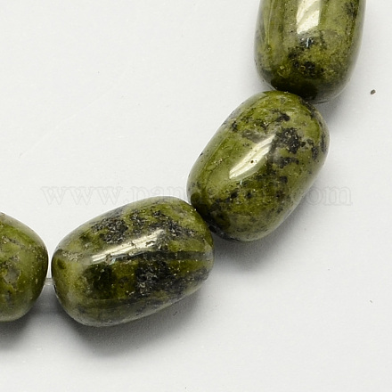 Barrel Shaped Gemstone Natural Unakite Stone Beads Strands G-S114-18-1