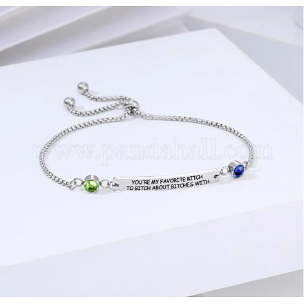 Браслеты-слайдеры из нержавеющей стали 304 с микро-паве из кубического циркония FS-WGC99B9-13-1