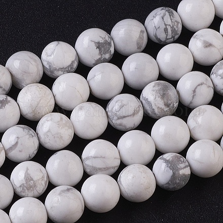 Natürliche Howlith Perlen Stränge G-D855-13-6mm-1